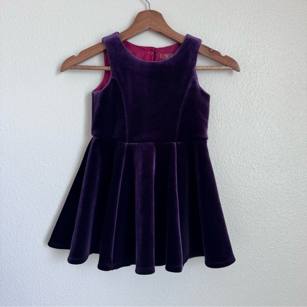 Children’s Purple Velvet Dress Genuine Kids by OshKosh Size 4 EUC
